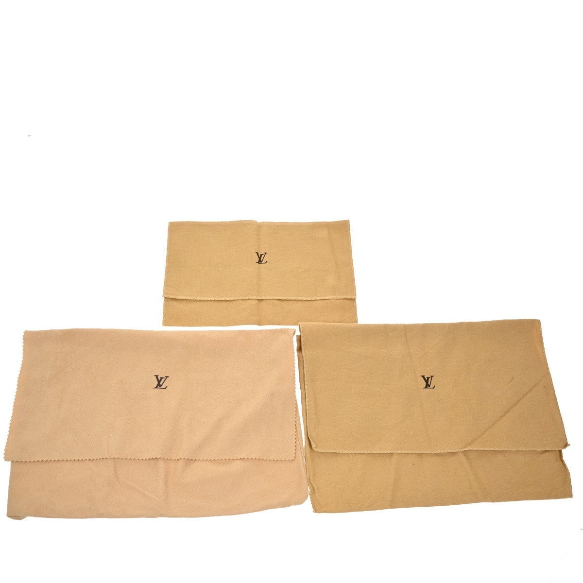 LOUIS VUITTON Logo 11 Set Drawstring Dust Bag Canvas Cotton Beige Brown 09KB577