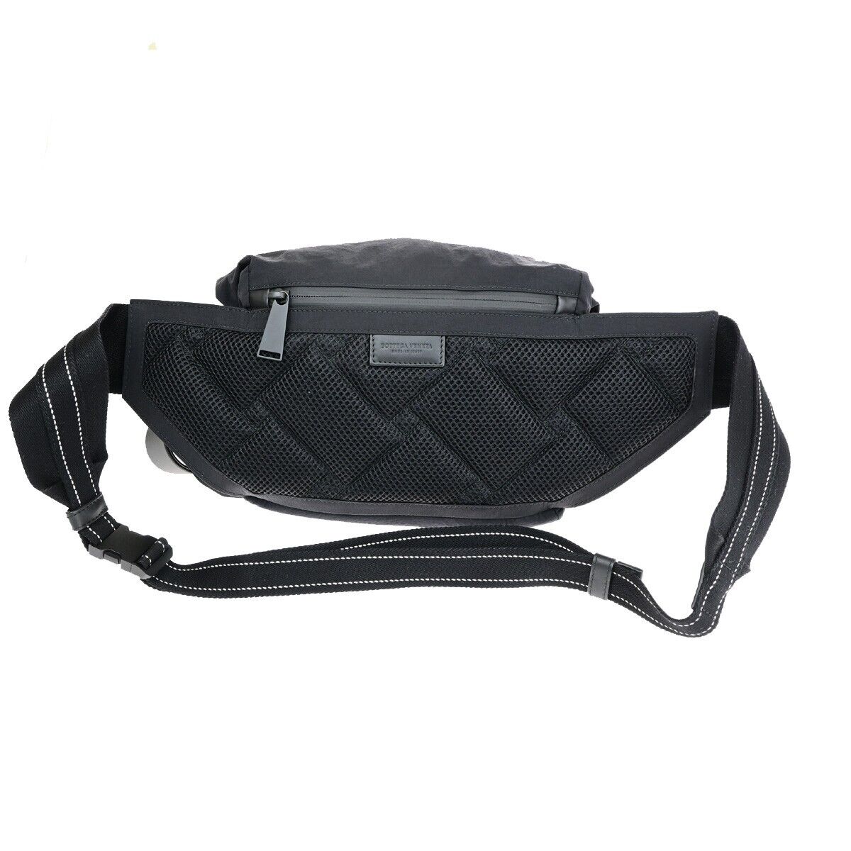 BOTTEGA VENETA Crossbody Belt Body Bag Nylon Black Blue Italy 82EC290