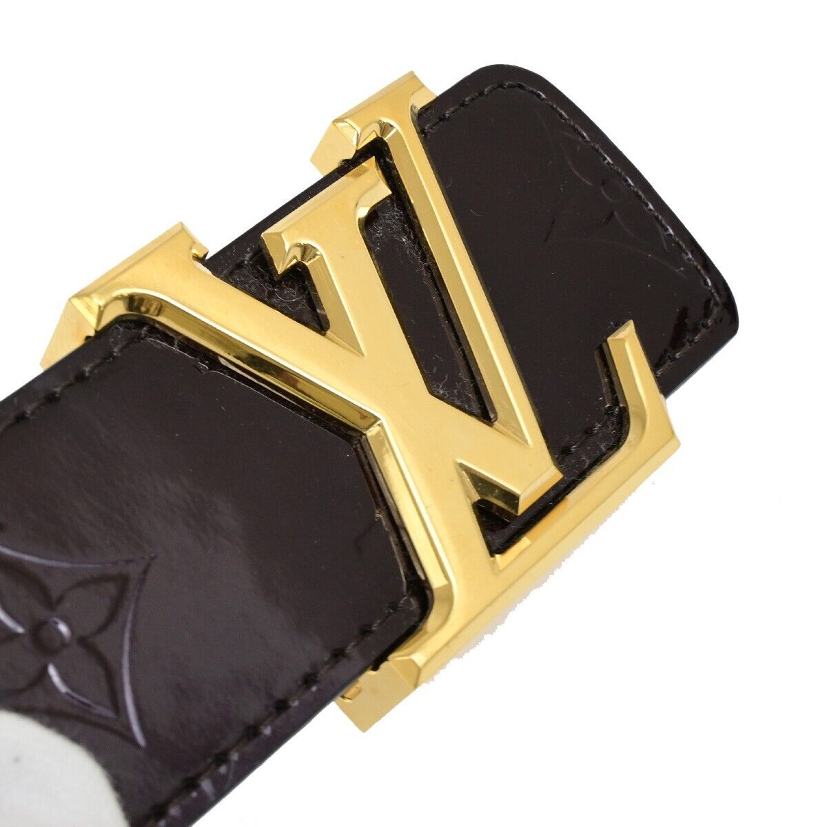 LOUIS VUITTON Ceinture Belt 80/32 Monogram Vernis Bordeaux Red M9874 32FB328