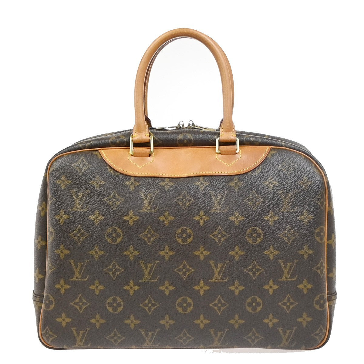 LOUIS VUITTON LV Logo Deauville Hand Bag Monogram Leather Brown M47270 72YJ050