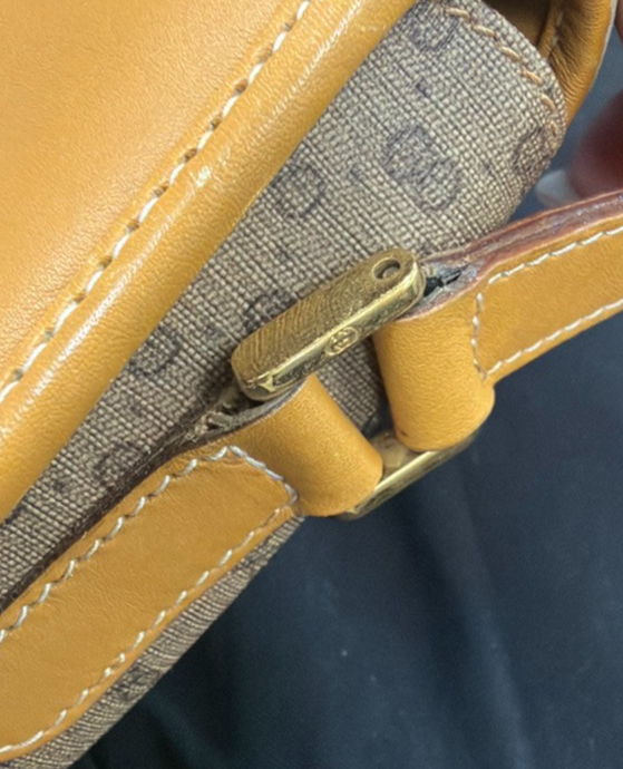 GUCCI Logo Micro GG Pattern Mini Shoulder Bag PVC Leather Brown GHW Itay 69YJ034