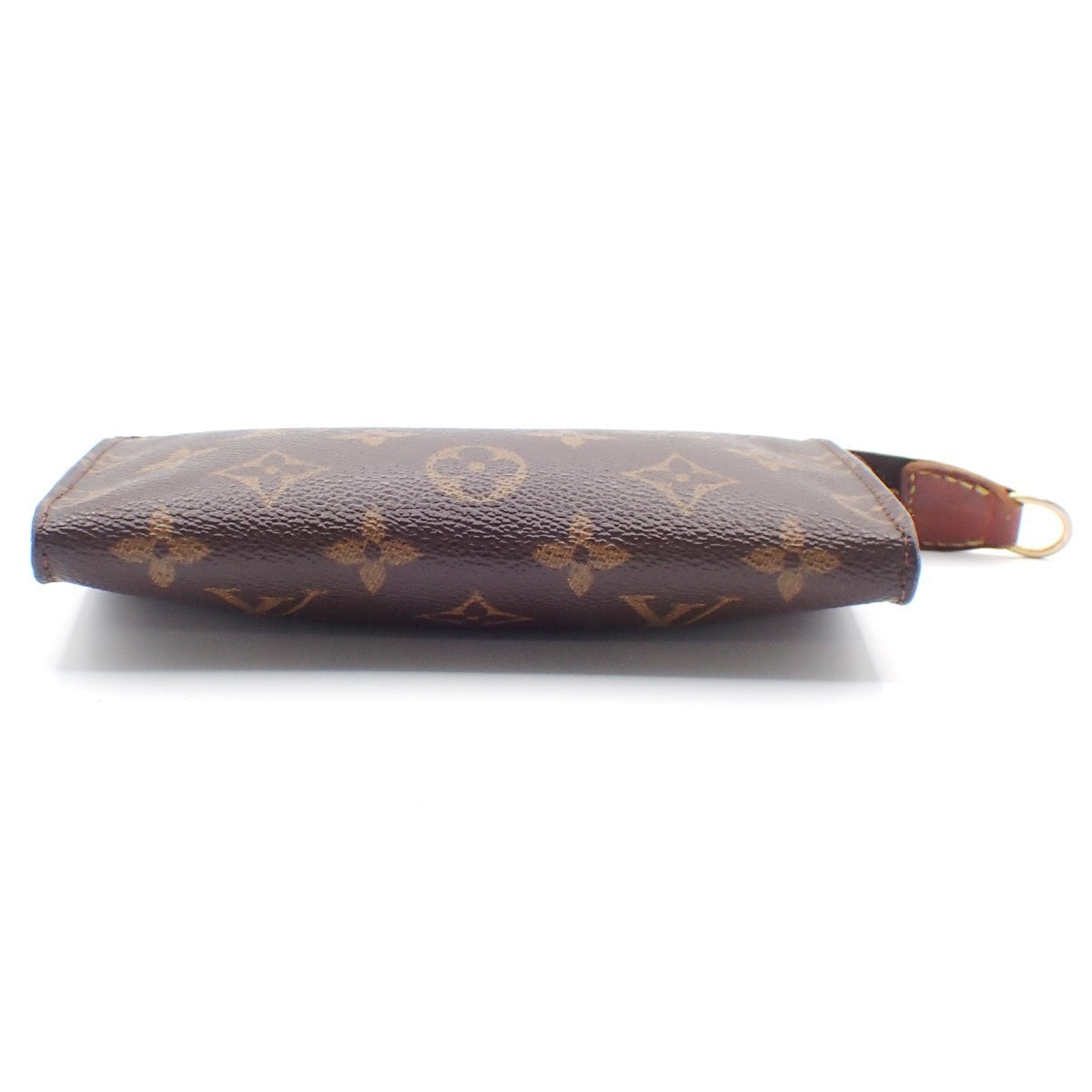 LOUIS VUITTON Logo BUCKET PM Pouch Bag Monogram Leather Brown France 02KC143