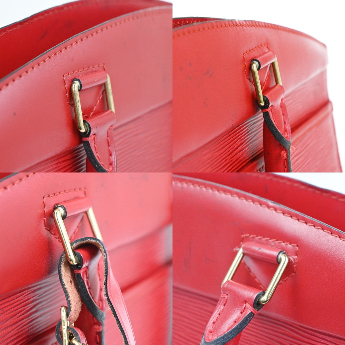 LOUIS VUITTON LV Logo Riviera Hand Bag Epi Leather Red France M48187 36KC601