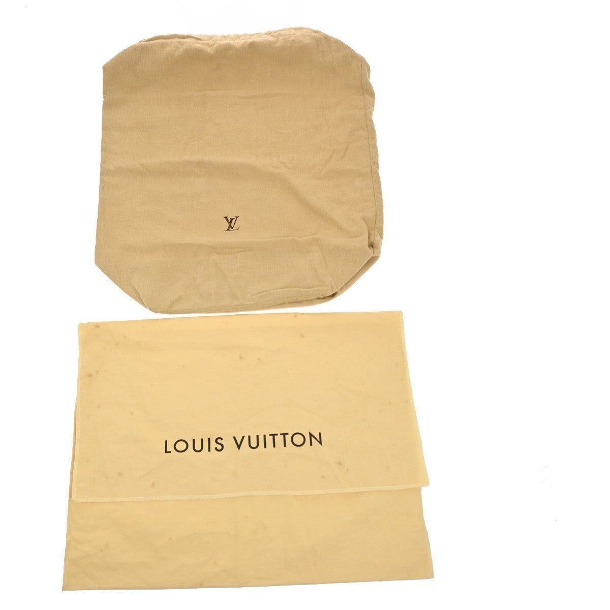 LOUIS VUITTON Logo 10 Set Dust Bag Drawstring Canvas Cotton Beige Brown 09TA385