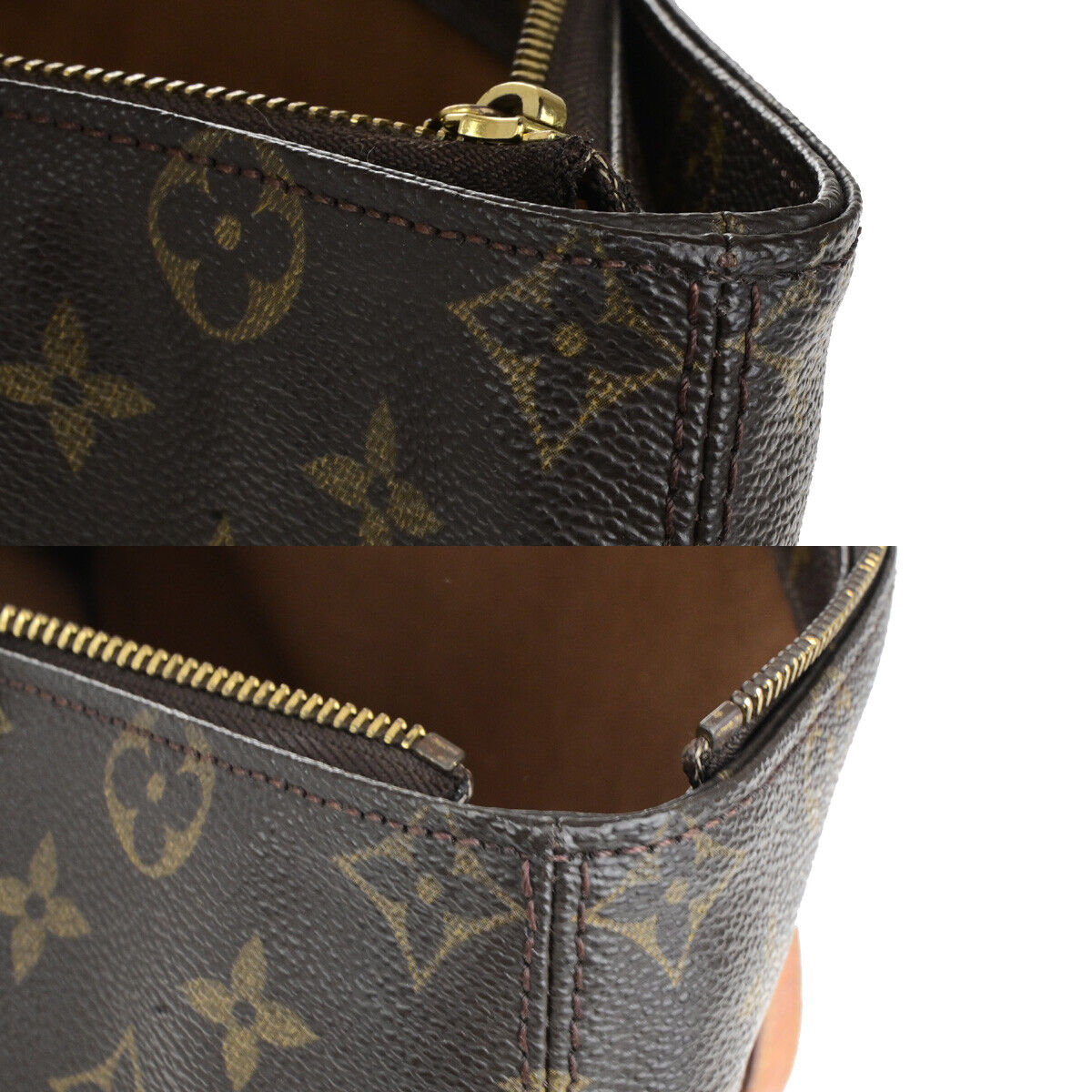 LOUIS VUITTON Cabas Mezzo Shoulder Bag Monogram Leather Brown M51151 66YG758