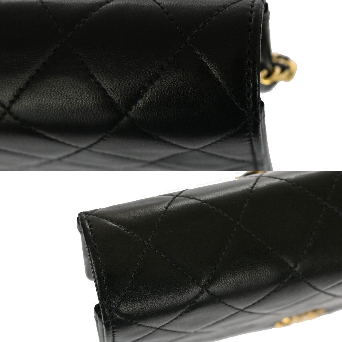 CHANEL CC Matelasse 23 Full Flap Chain Shoulder Bag Leather Black GHW 889RF068