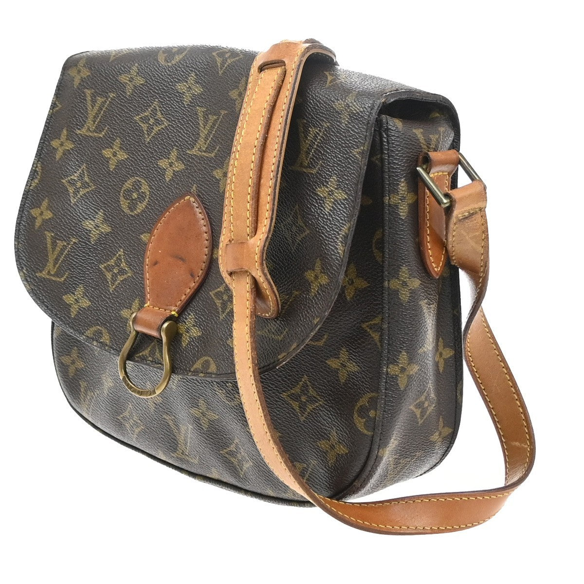 LOUIS VUITTON Saint Cloud GM Shoulder Bag Monogram Leather Brown M51242 31SA101