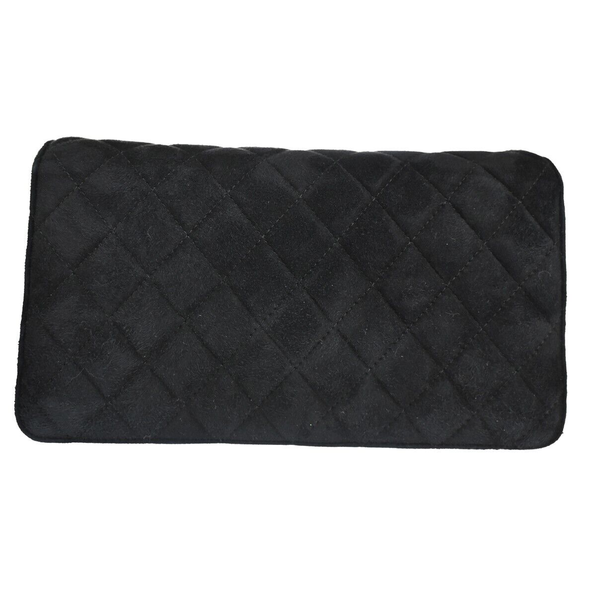 CHANEL CC Logo Matelasse Chain Shoulder Bag Suede BK Rhinestone Pearl 770RJ051