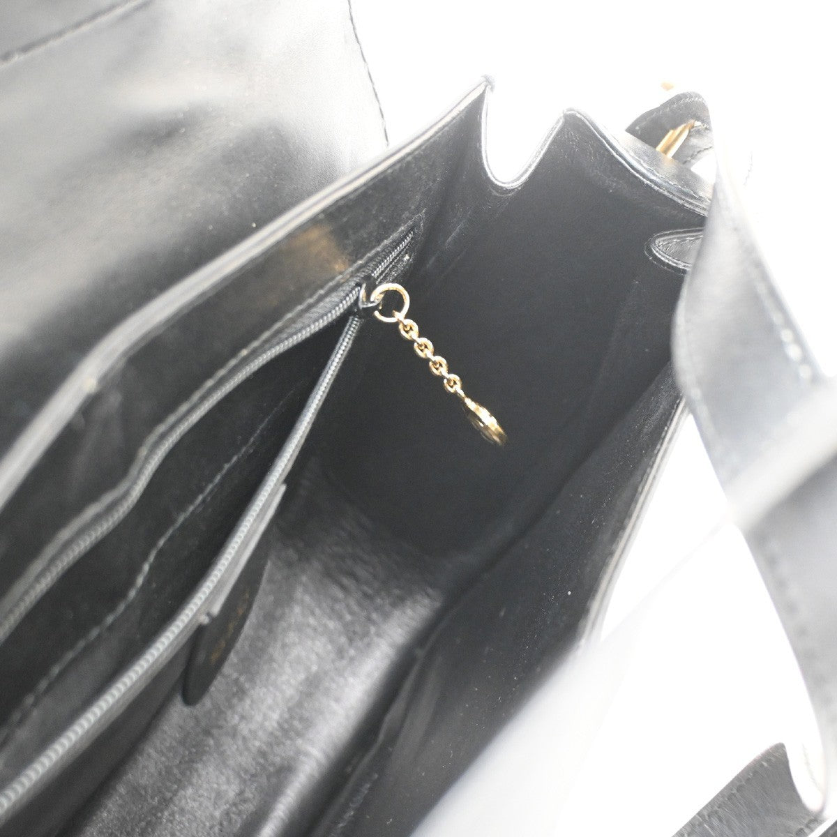 GUCCI Stirrup Saddle Flap Shoulder Bag Leather Italy Black GHW 62CA794