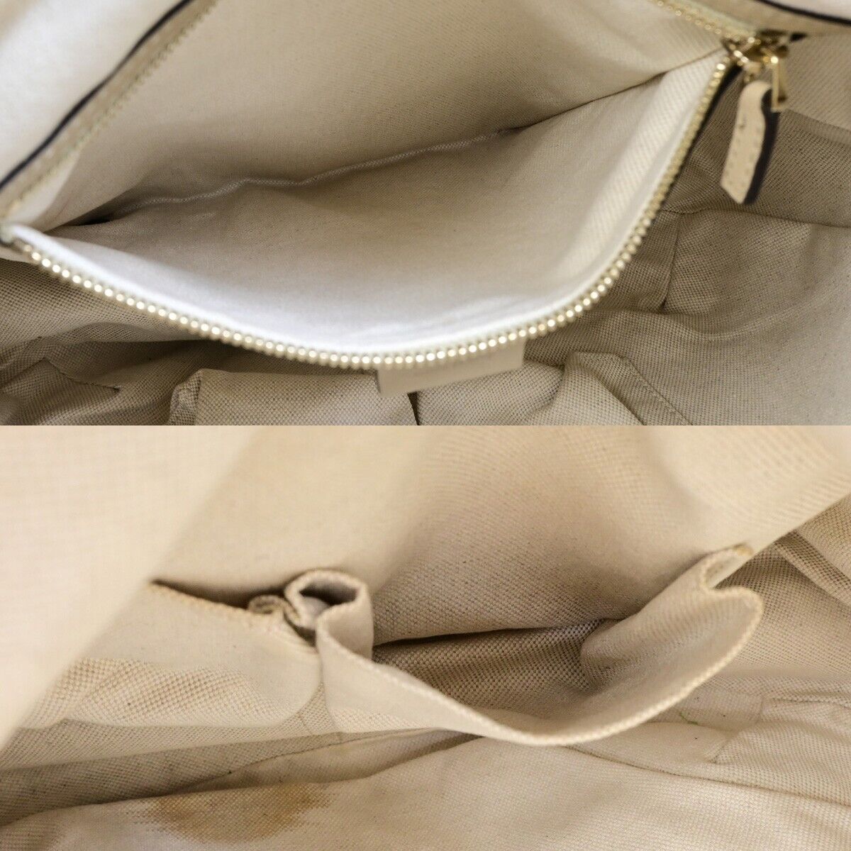 GUCCI Micro GG Guccissima Shoulder Hand Bag Leather Beige Italy 85EB460