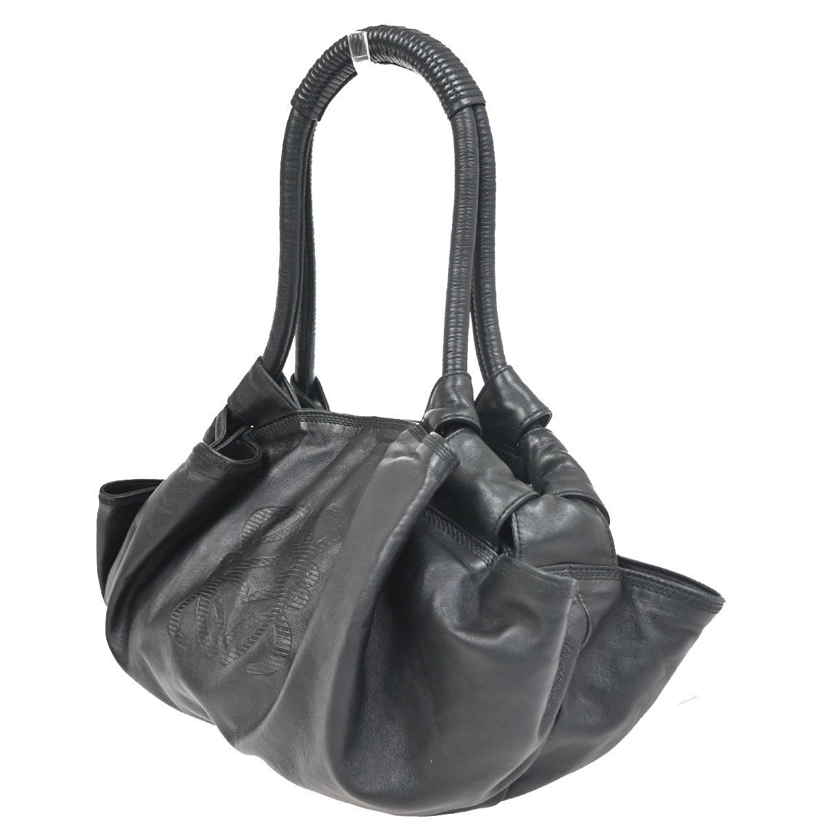 LOEWE ANAGRAM Logo Aire Handbag Nappa Leather Black SHW Spain 70RL939