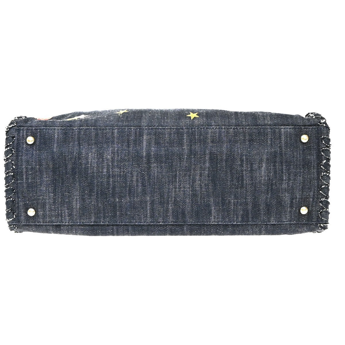 CHANEL CC Denim Night Flight Chain Shoulder Tote Bag Canvas Leather BE 110RP173