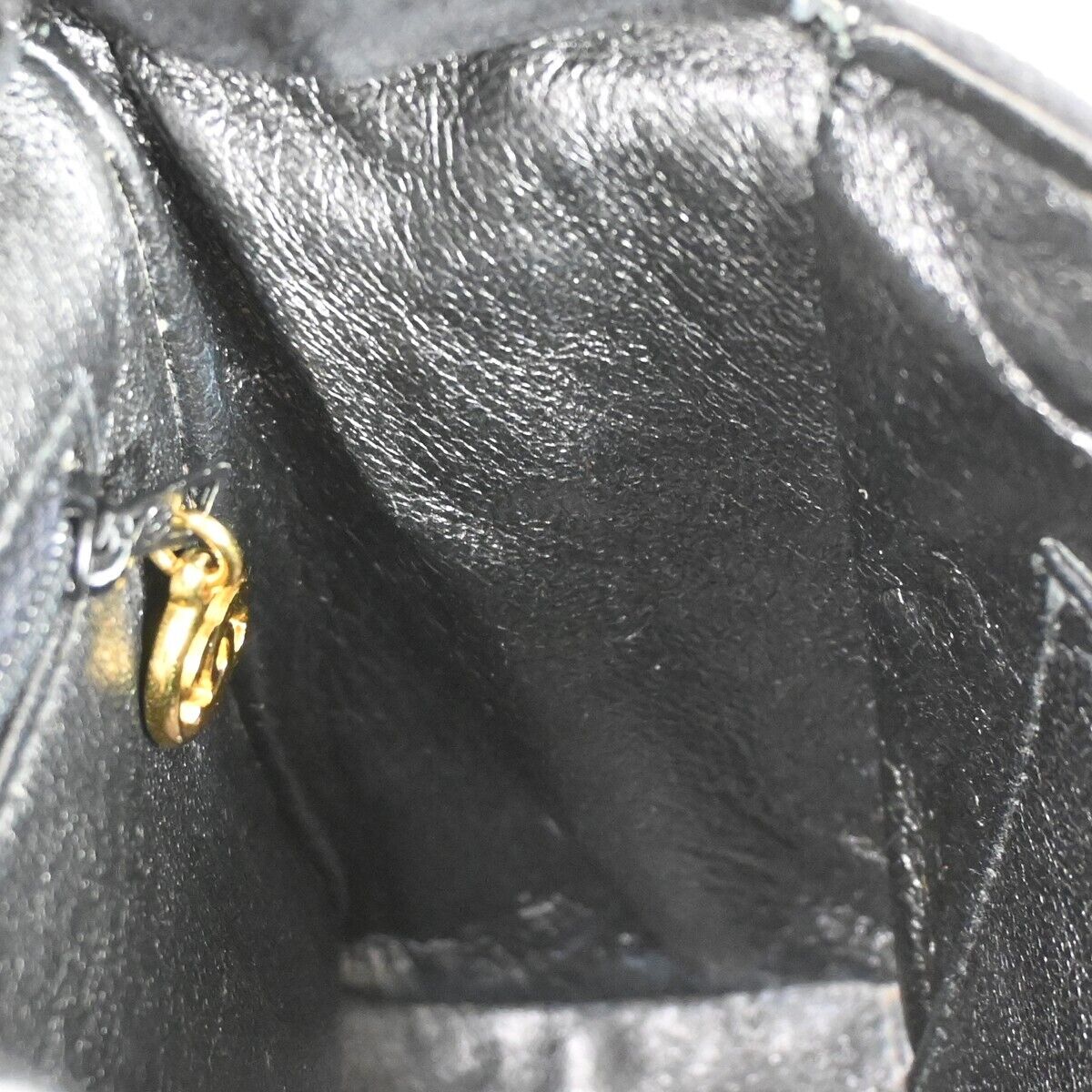 CHANEL CC Logo Mini Matelasse Shoulder Bag Suede Leather Black Gold 691HB551