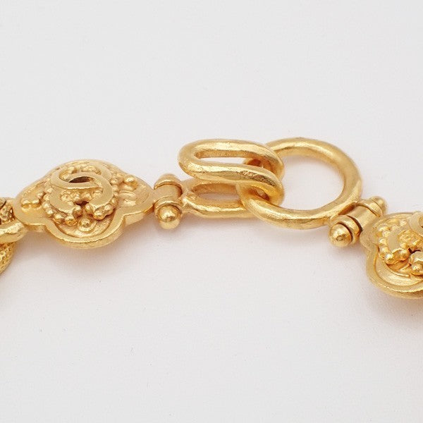 CHANEL CC Logos Chain Long Necklace Pendant 96A  Gold France Vintage 41RL486