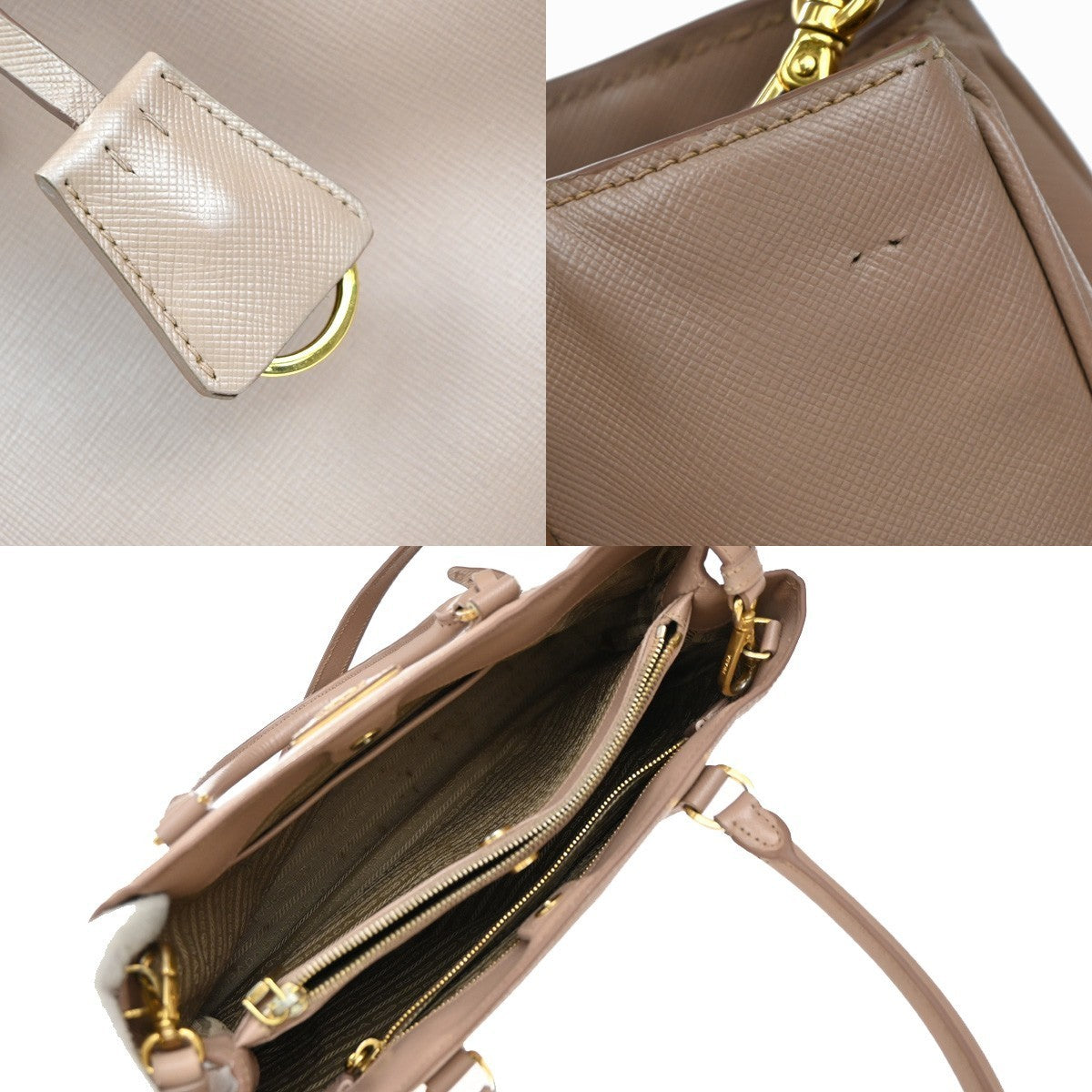 PRADA Logo 2Way Shoulder Hand Bag Saffiano Leather Pink GHW Italy 70EG192