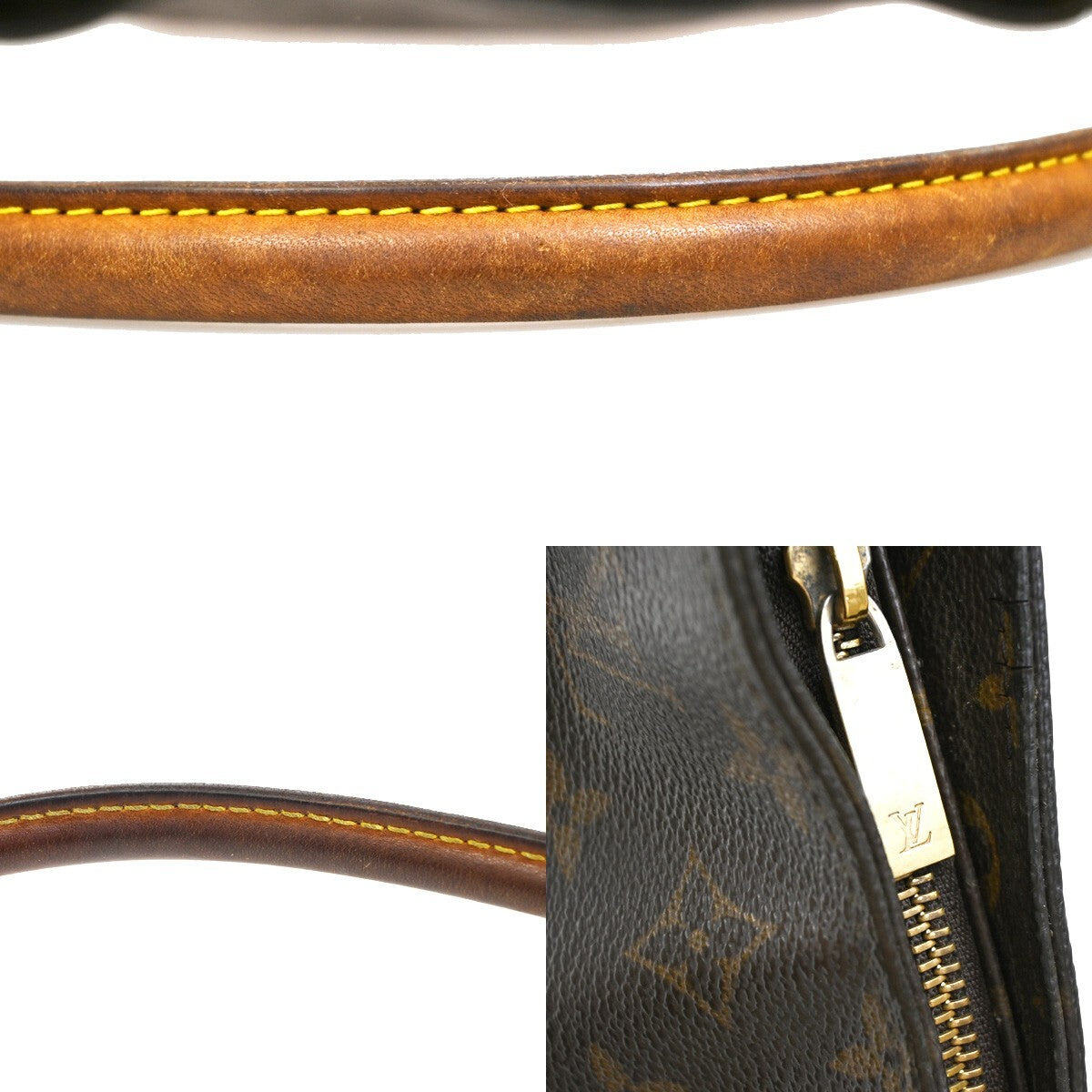 LOUIS VUITTON Logo Looping GM Shoulder Bag Monogram Leather Brown M51145 64EE288