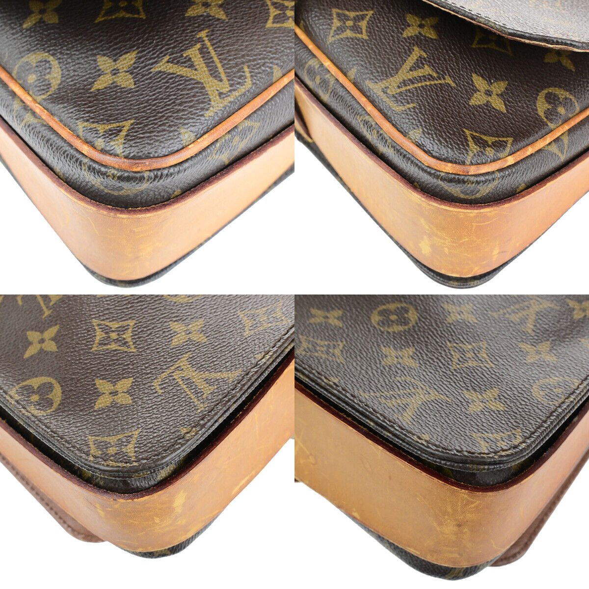 LOUIS VUITTON Cartouchiere GM Shoulder Bag Monogram Leather Brown M51252 61SJ405