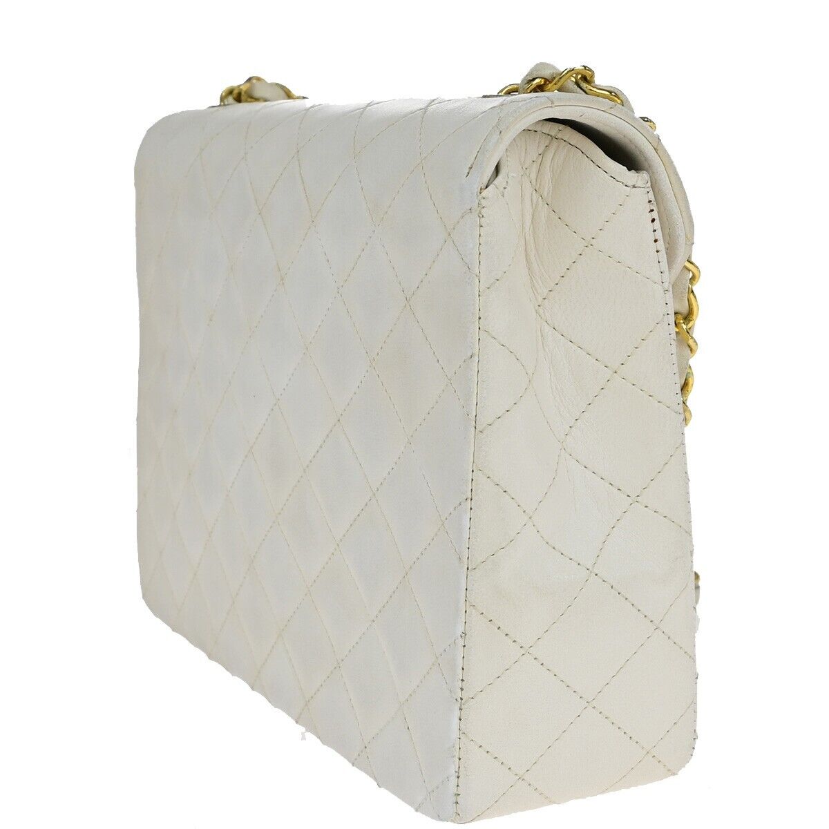 CHANEL CC Logo Matelasse 23 Chain Shoulder Bag Leather White GHW 667RJ821