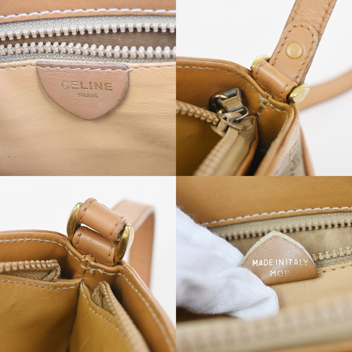 CELINE Macadam Pattern Crossbody Shoulder Bag PVC Leather Brown Italy  62KC868