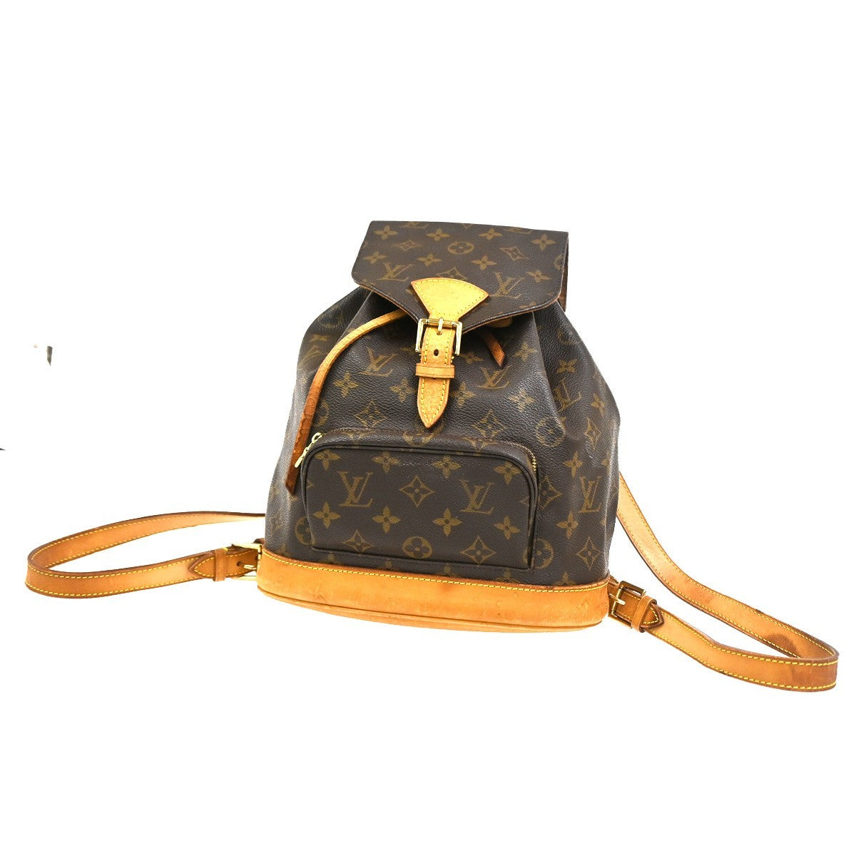 LOUIS VUITTON Montsouris MM Backpack Bag Monogram Leather Brown M51136 72CA841