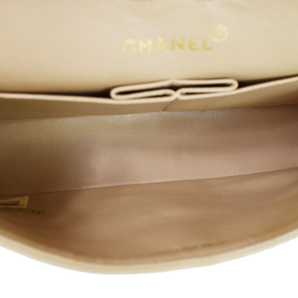 CHANEL CC Matelasse 23 Double Flap Chain Shoulder Bag Leather Beige GD 805RC566