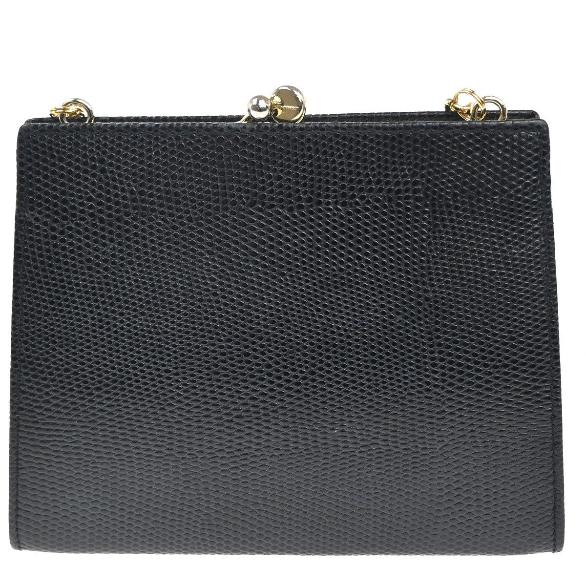 SALVATORE FERRAGAMO Shoulder Bag Embossing Leather Navy Blue GHW Italy 38MA199