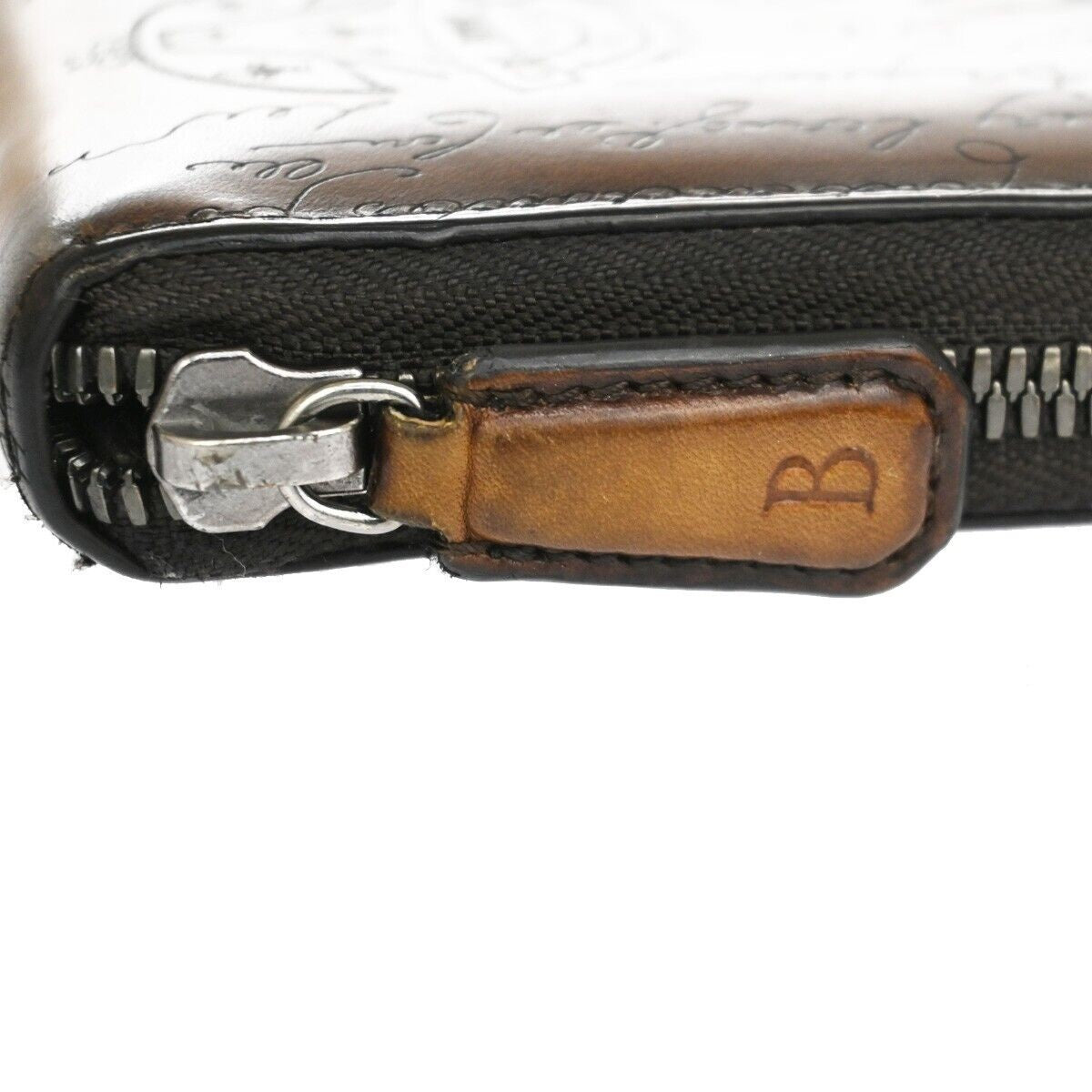 BERLUTI Logo Itauba Long Zip Around Wallet Scritto Leather Brown Italy 16RJ380