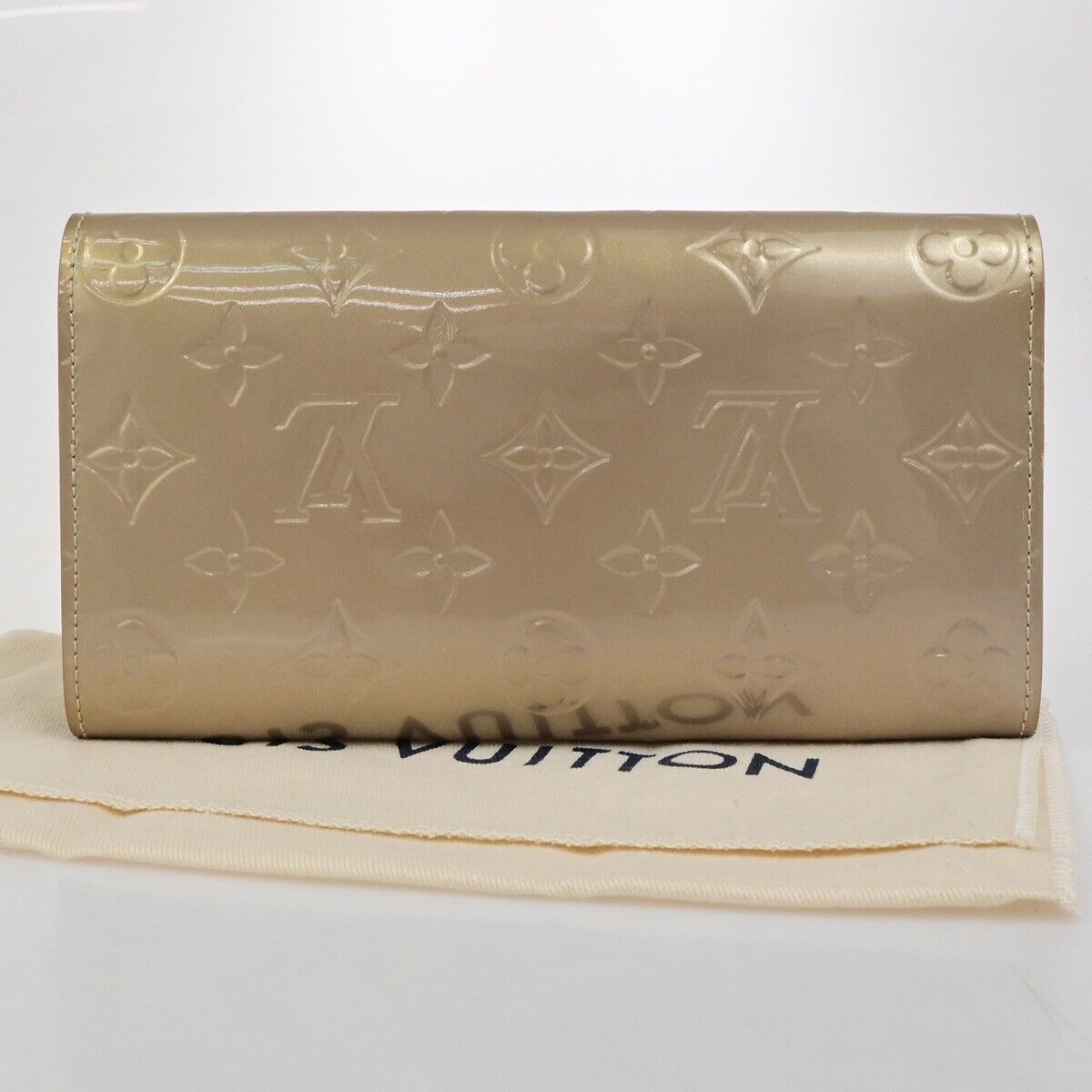 LOUIS VUITTON Portefeuille Sarah Wallet Monogram Vernis Beige M91764 02FB332