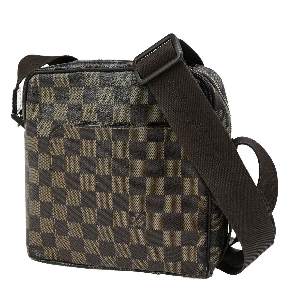 LOUIS VUITTON Olav PM Shoulder Bag Damier Ebene Leather Brown N41442 69YG638