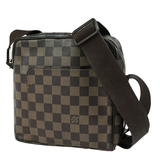 LOUIS VUITTON Olav PM Shoulder Bag Damier Ebene Leather Brown N41442 69YG638