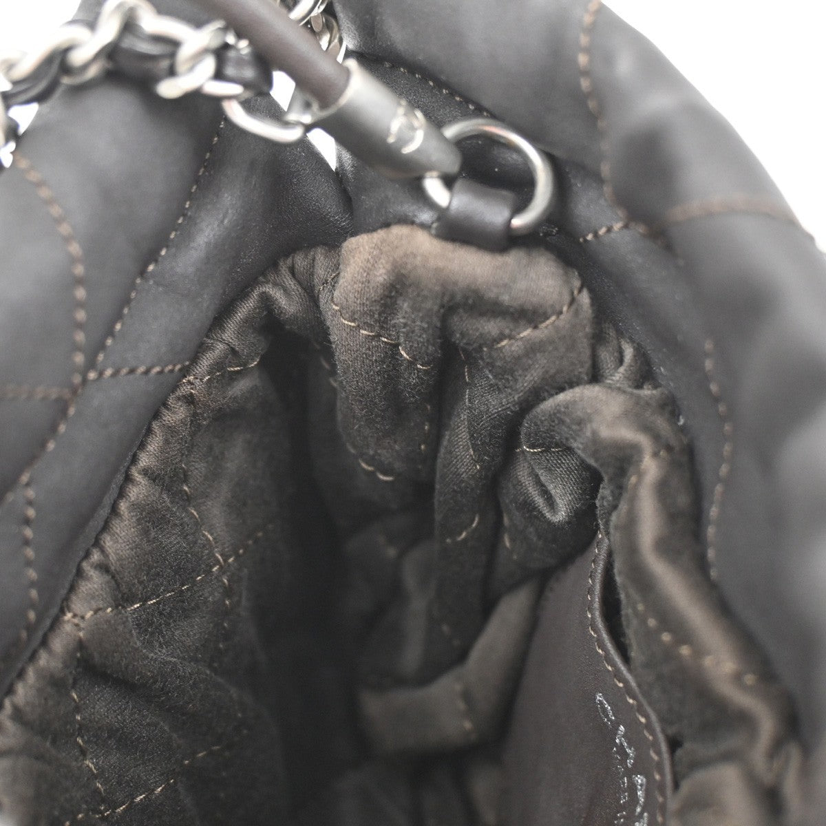 CHANEL 22 Logo Chain Mini Shoulder Bag Leather Brown SHW Italy 332RQ057