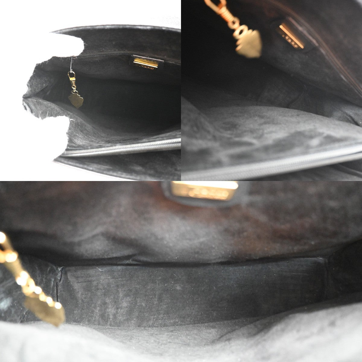 GUCCI Logo 2Way Shoulder Hand Bag Leather Black GHW Italy 12YJ154