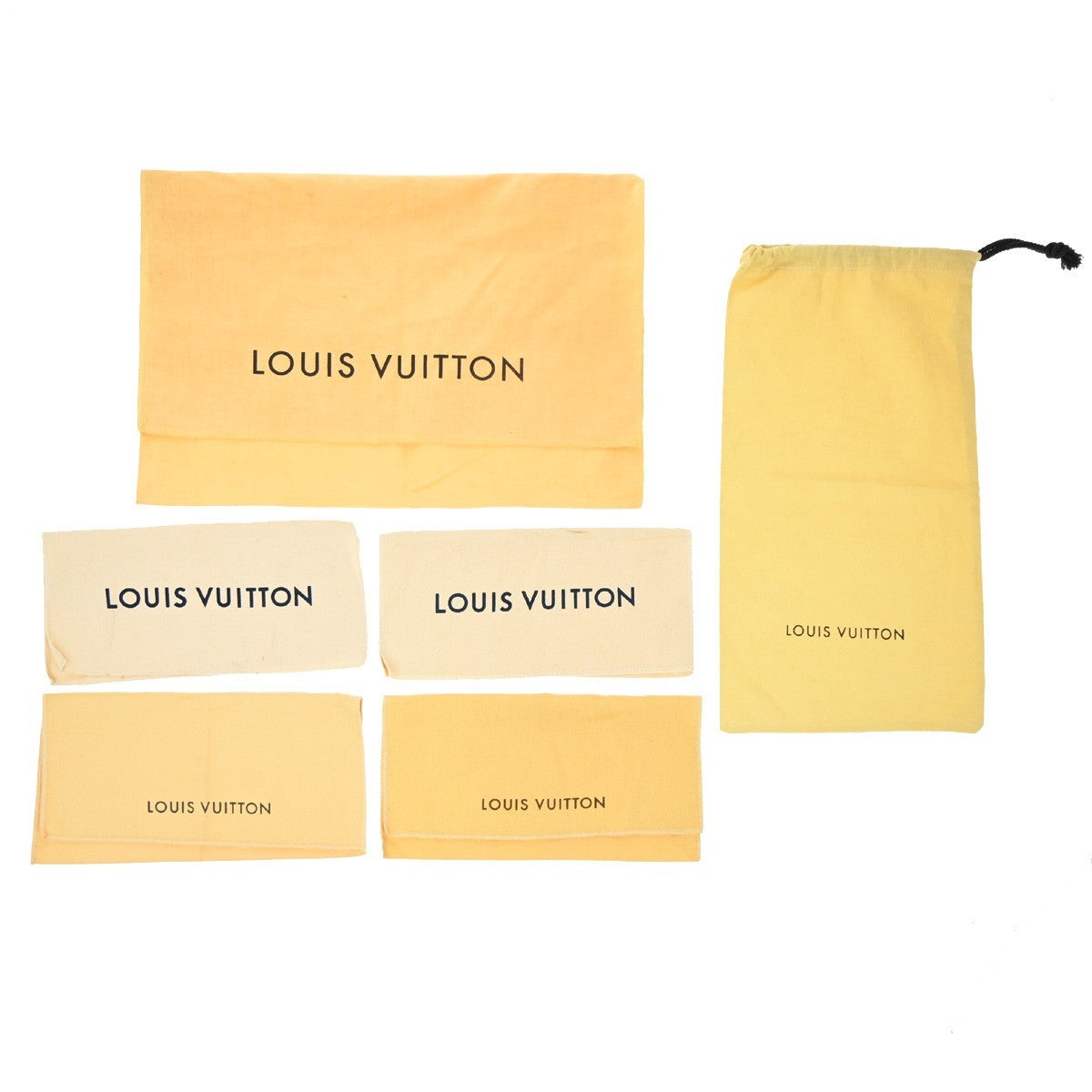 LOUIS VUITTON Logo 10 Set Dust Bag Drawstring Canvas Cotton Beige Brown 09EF813