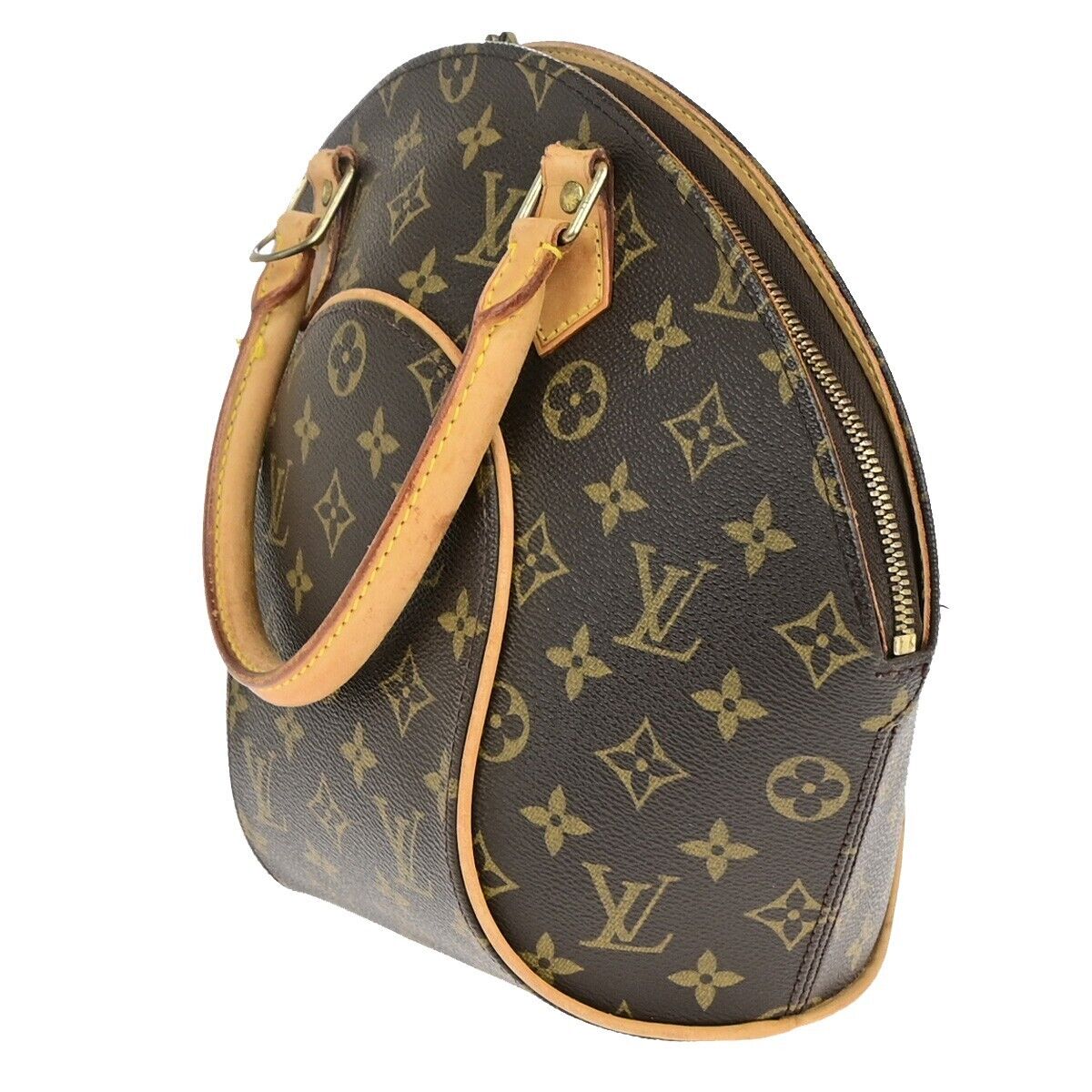 LOUIS VUITTON LV Logo Ellipse PM Hand Bag Monogram Leather Brown M51127 80EC994