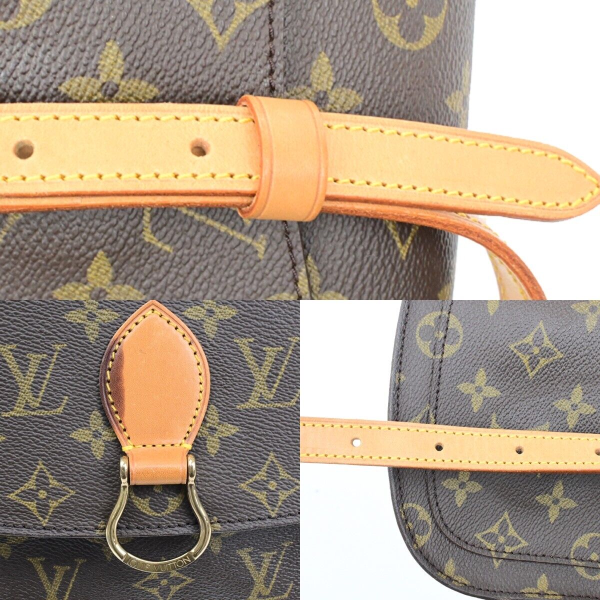 LOUIS VUITTON Saint Cloud MM Shoulder Bag Monogram Leather Brown M51243 87ED457