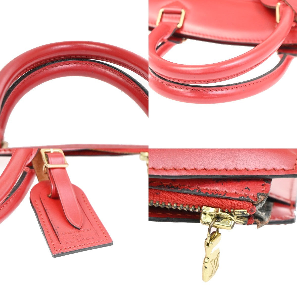 LOUIS VUITTON LV Logo Riviera Hand Bag Epi Leather Red France M48187 36KC601