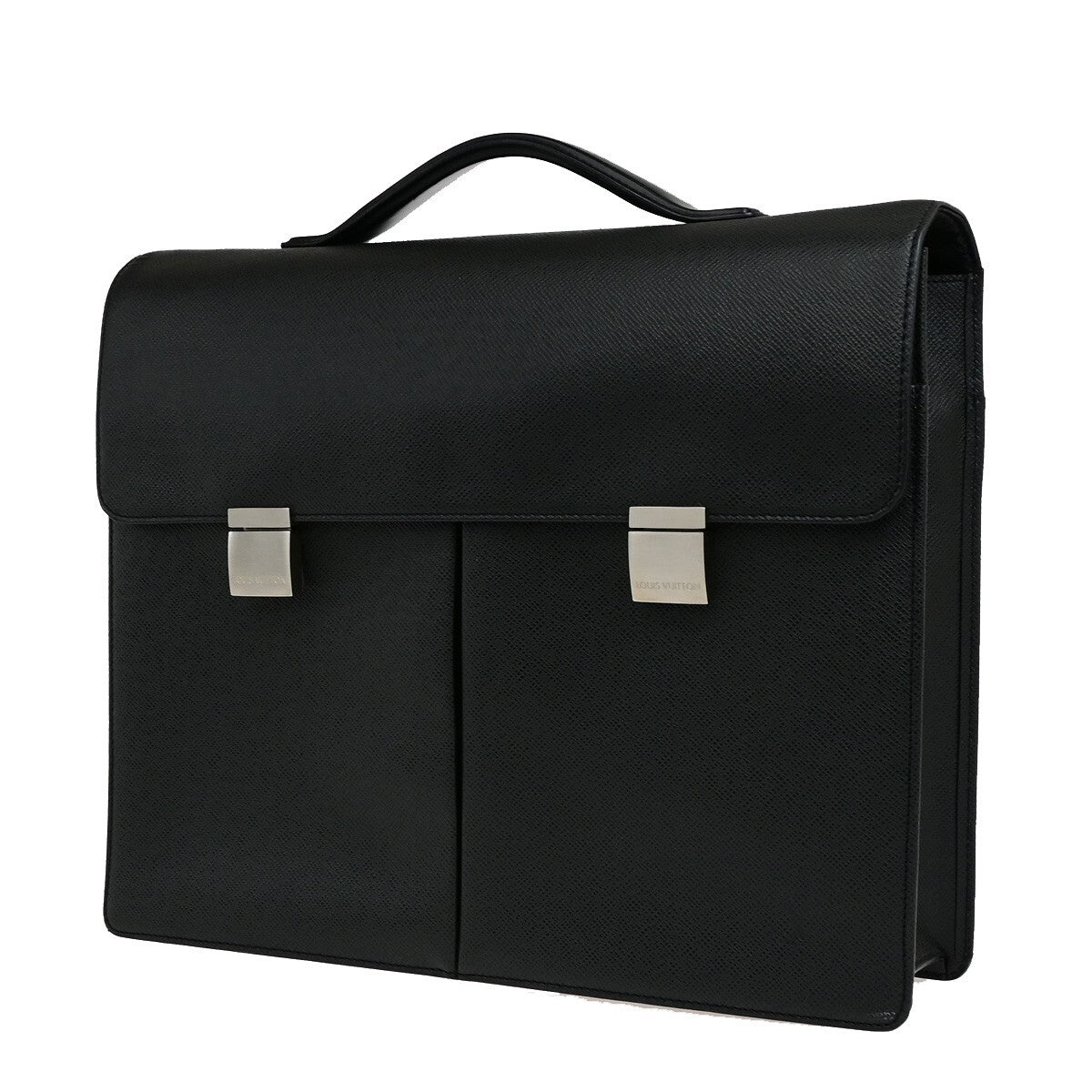 LOUIS VUITTON Serviette Kazan Hand Bag Taiga Leather Black M30802 68EE125