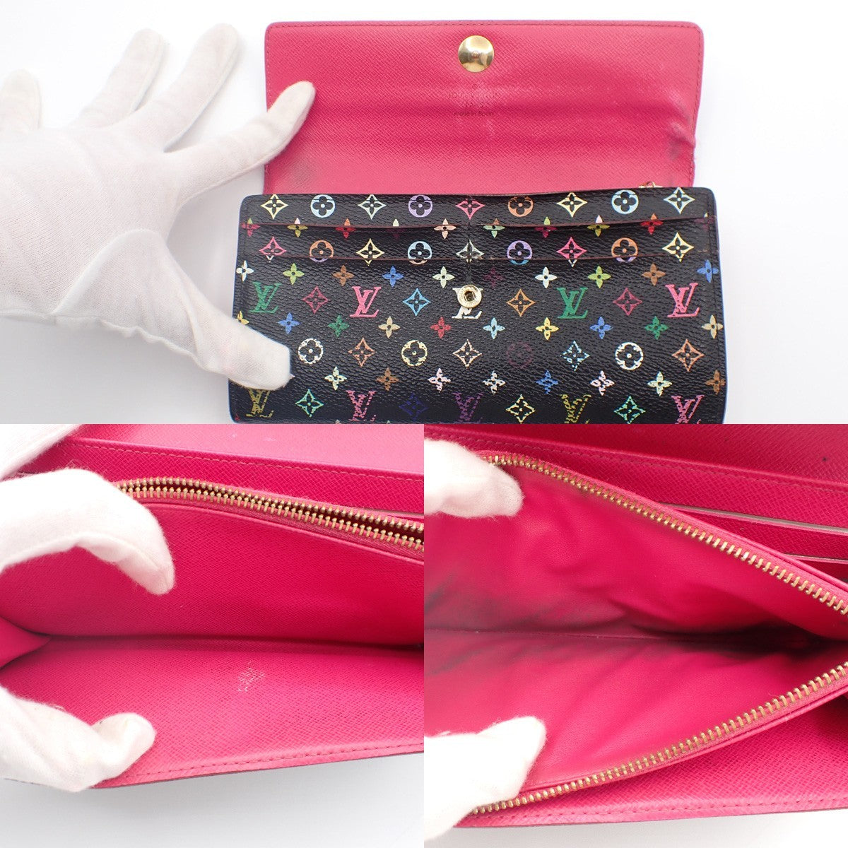 LOUIS VUITTON Portefeuille Sarah Long Wallet Monogram Multi Black M60005 60KC952