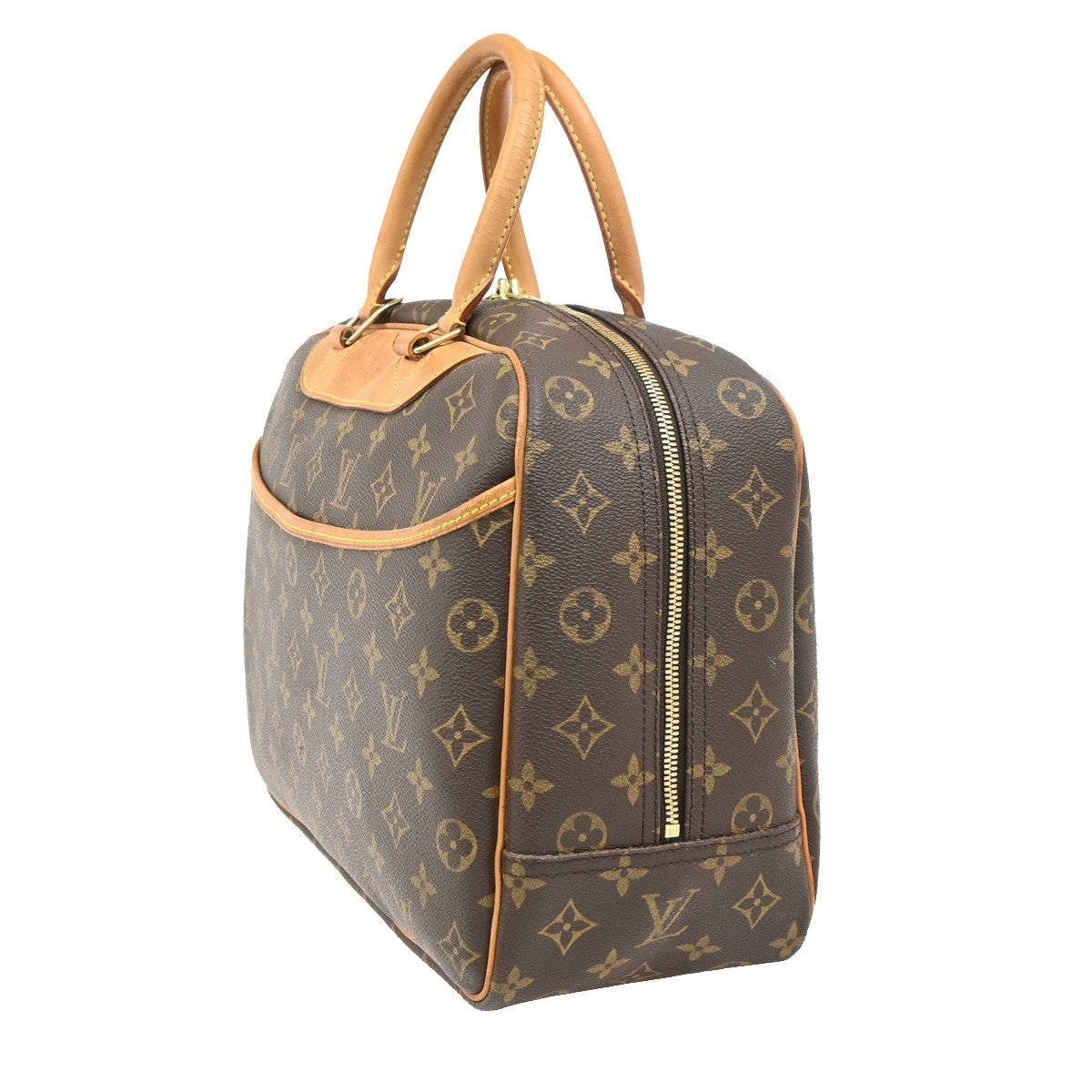 LOUIS VUITTON LV Logo Deauville Hand Bag Monogram Leather Brown M47270 88TA717