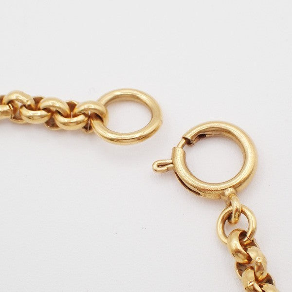 CHANEL CC Logo Heart Long Chain Necklace Pendant 95P Gold France Vintage 91RL487