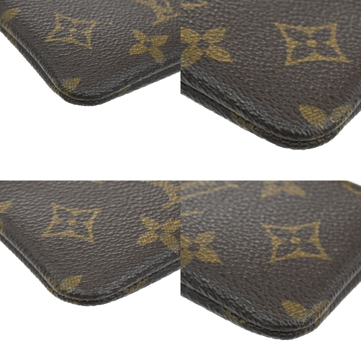 LOUIS VUITTON LV Pochette Cle Coin Case Monogram Leather Brown M62650 09EE241