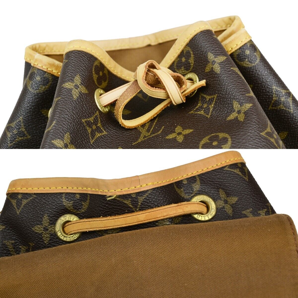 LOUIS VUITTON Montsouris GM Backpack Bag Monogram Leather Brown M51135 75EB722