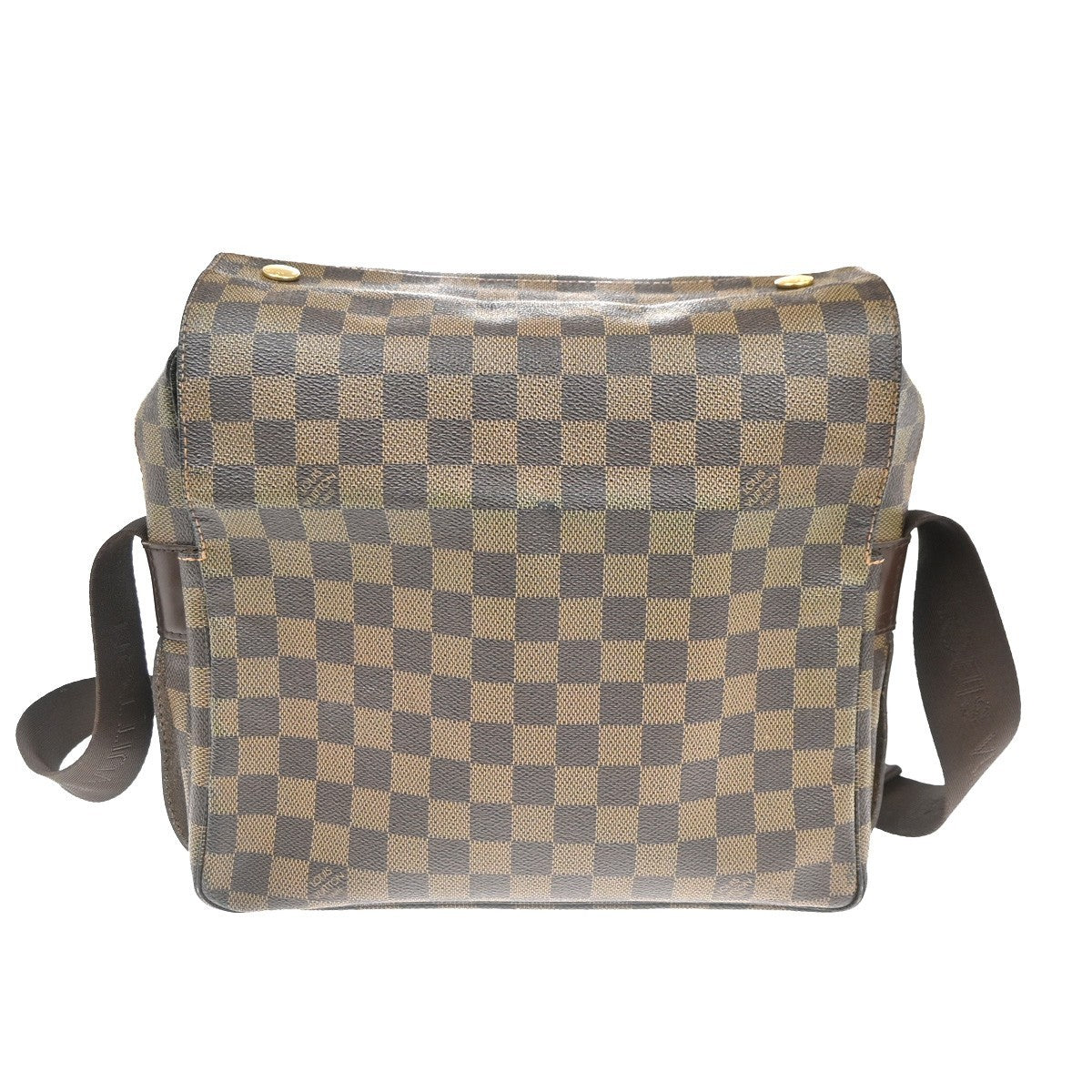 LOUIS VUITTON Naviglio Shoulder Bag Damier Ebene Leather Brown N45255 83CA735