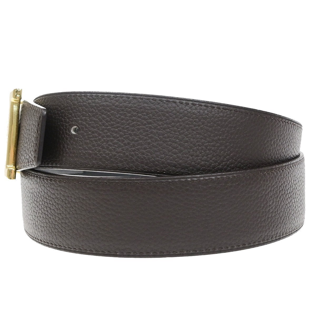HERMES Constance H Logo Reversible Buckle Belt Leather Size 100BK BN GHW 80RQ090