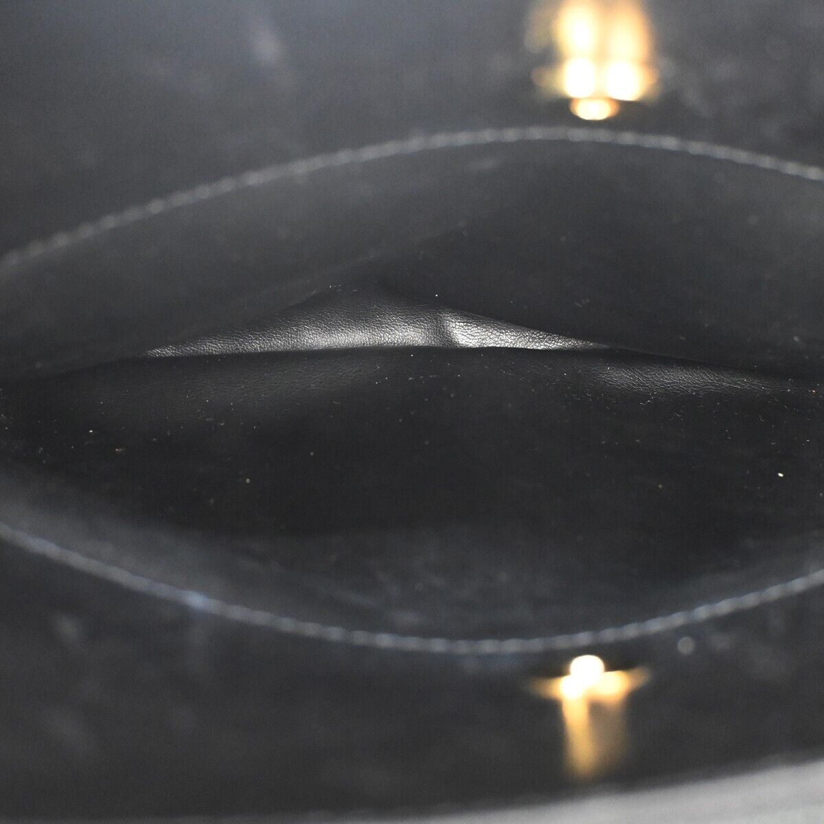 BALLY B Logo Fringe Tassel Shoulder Hand Bag Leather Black Gold-Plated 02EA083