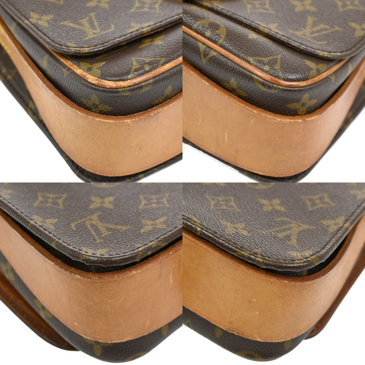 LOUIS VUITTON Cartouchiere MM Shoulder Bag Monogram Leather Brown M51253 33DA235
