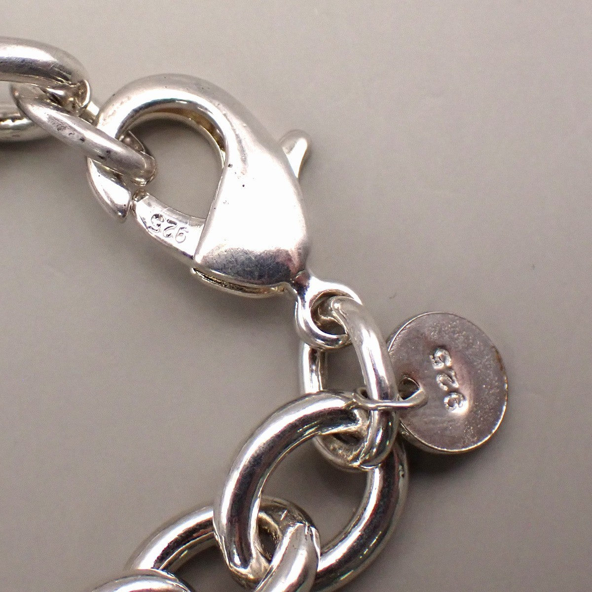 TIFFANY & CO. 5 Charm Stencil Chain Bracelet Sterling Silver AG 925 33KD047