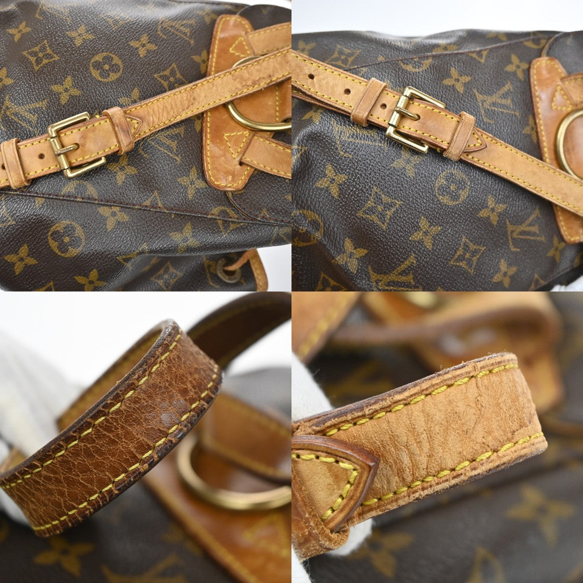 LOUIS VUITTON Montsouris MM Backpack Bag Monogram Leather Brown M51136 86MA643