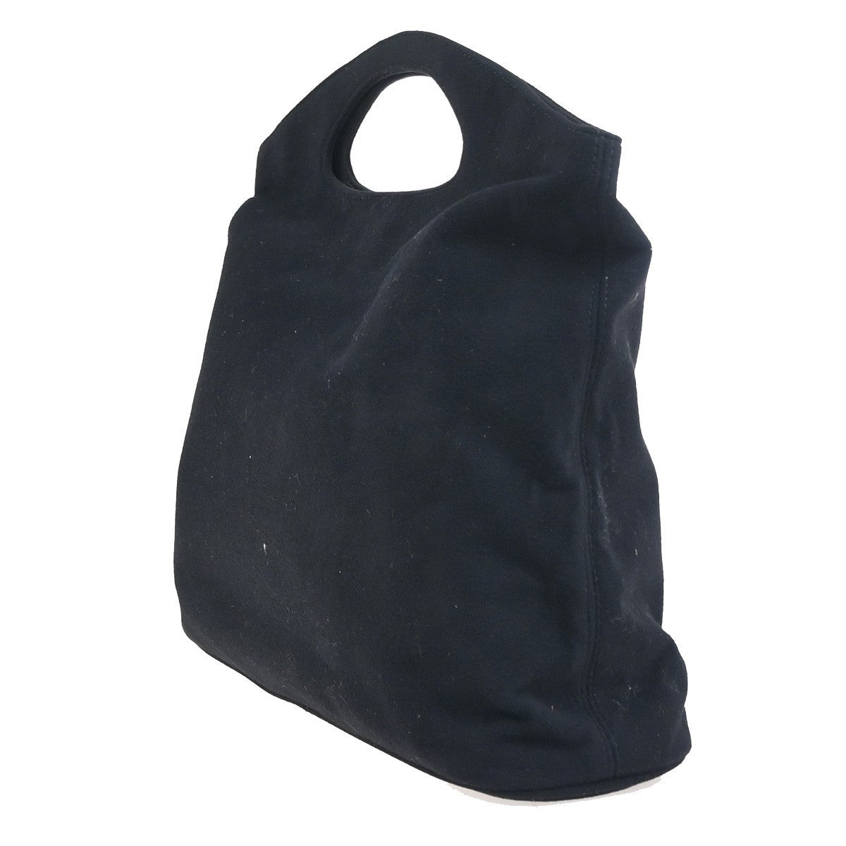SALVATORE FERRAGAMO Reversible Hand Tote Bag Suede Nylon Black SHW Italy 68ZA345