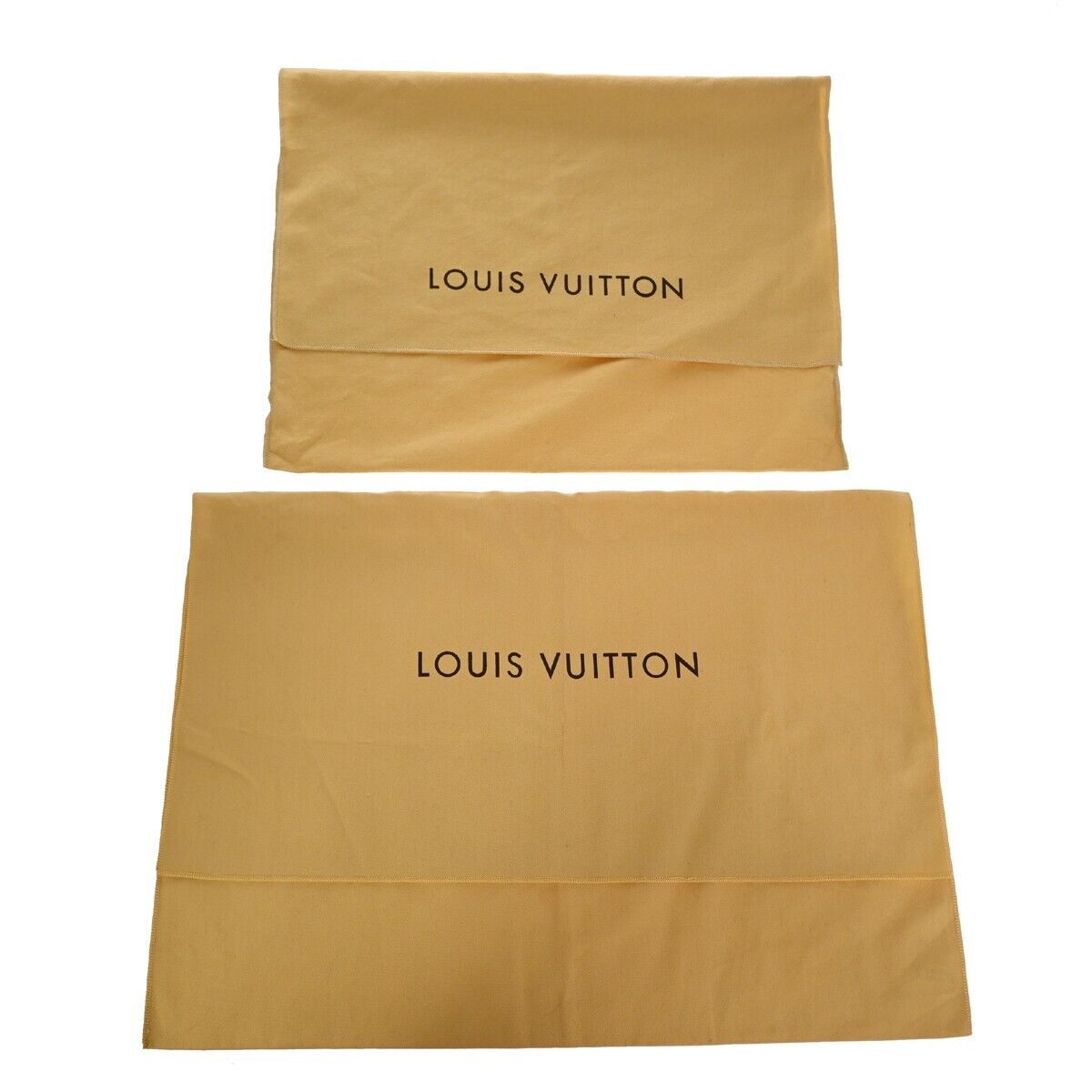 LOUIS VUITTON Logo 10 Set Dust Bag Drawstring Canvas Cotton Beige Brown 09GA871